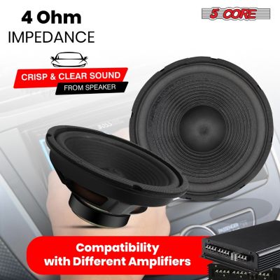8 Inch Subwoofer Speaker 500W Peak 4 Ohm Replacement Car door Bass Sub Woofer - 4 PCS