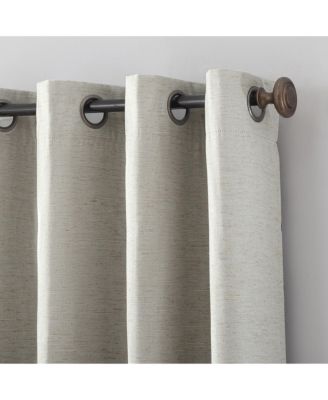 Textured Linen Blend Total Blackout Grommet Top Curtain