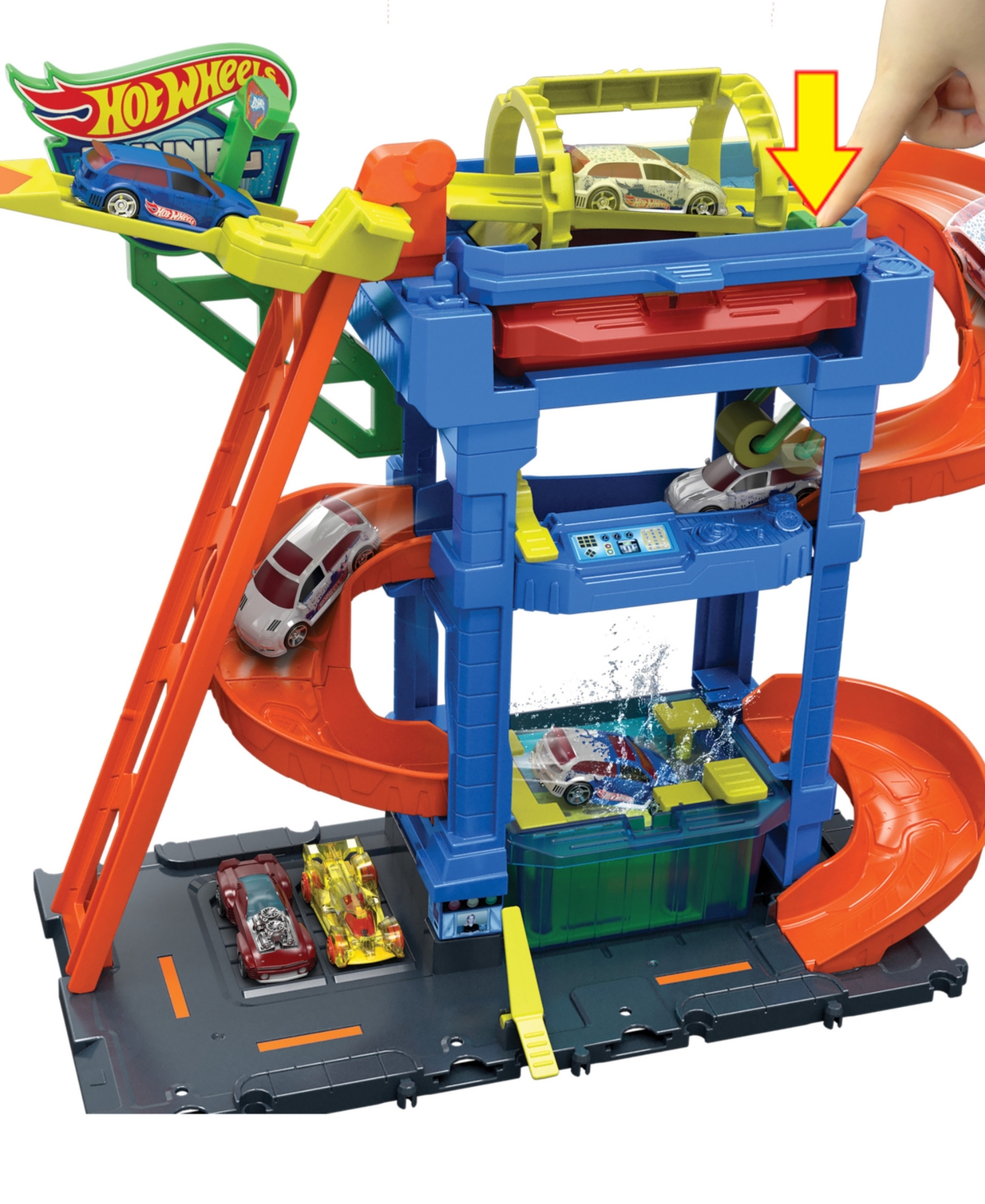 Hot Wheels City Tunnel Twist Car Wash Color Shifters Vehicle In Multi-color