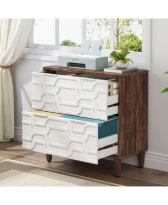 2-Drawer File Cabinet, Lateral Filing Cabinet, Office Storage Cabinet, Printer Stand with Storage Drawer for Home Office