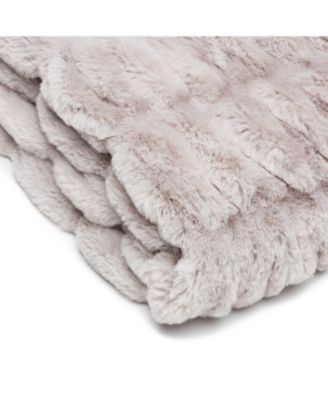 Premium Ruched Faux Fur & Mink Reversible Blanket, Throw