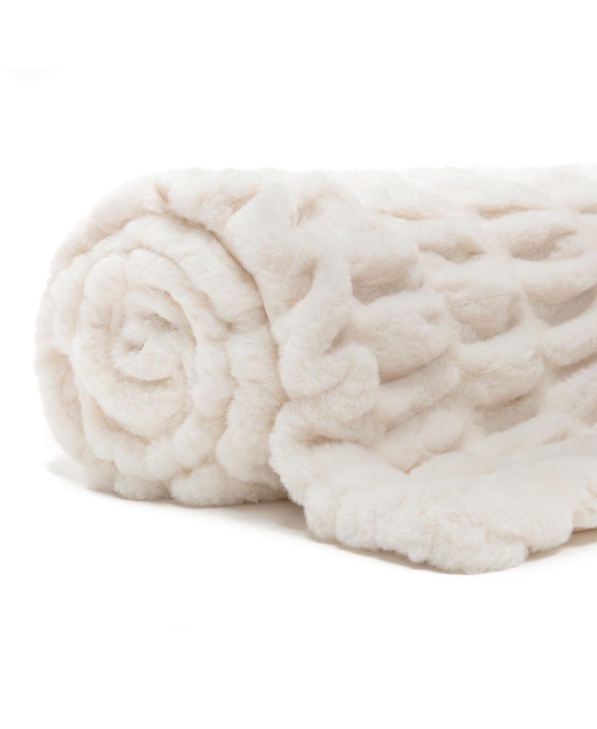 Chanasya Premium Ruched Faux Fur Throw Blanket - Luxurious, Soft Reversible Mink Blanket - 92