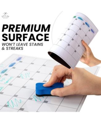 Magnetic Whiteboard Calendar Kit – Includes Notepad, 4 Markers & Eraser for Fridge