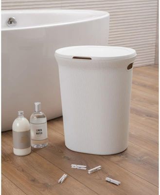 Ribbed Design Laundry Hamper, 40 L Laundry Hamper