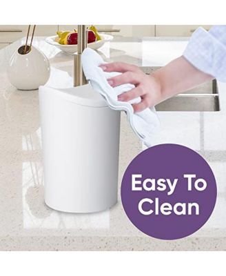 Mini 1.5 Gallon Plastic Bathroom Trash Can with Swing Top Lid