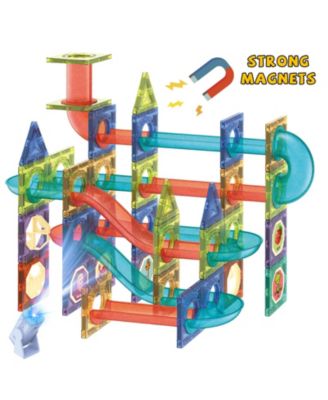 Magnetic Light-Up 3D Tiles Building Set – 110 Piece STEM Marble Run Blocks for Kids, Fun Educational Toy for Boys & Girls Ages 3-10+