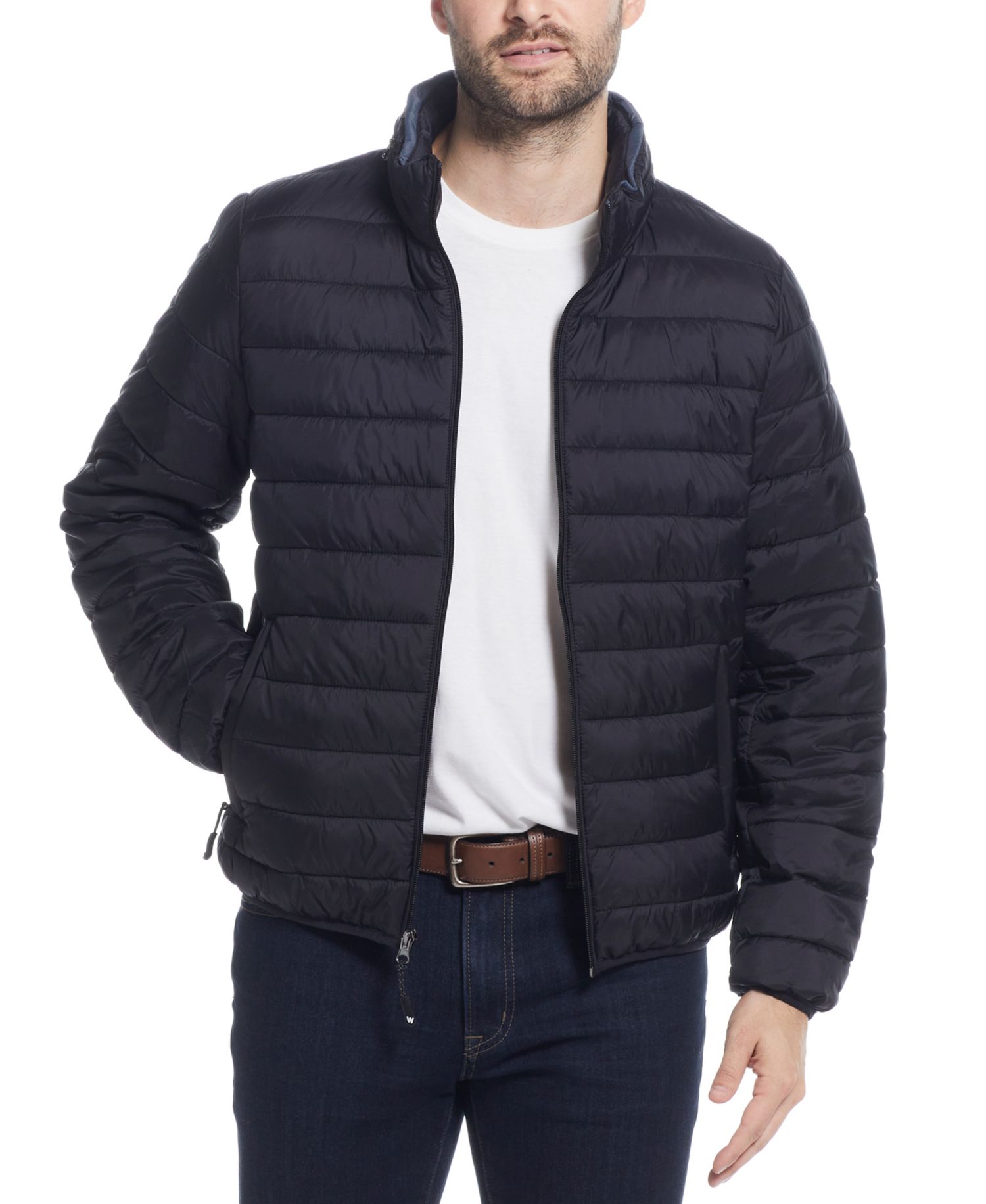 Men's Packable Neck Pillow Zip-Front Quilted Jacket