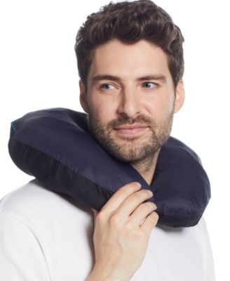 Men's Packable Neck Pillow Zip-Front Quilted Jacket