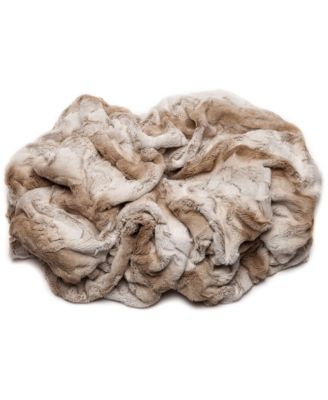 Premium Faux Fur Ombre Throw Blanket - Super Soft, Lightweight Minky Blanket with Fuzzy Sherpa Side - 50" x 65” - Gray