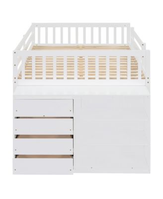 Streamdale Full over Full Bunk Bed with 4 Drawers and 3 Shelves-Gray