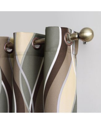 Intersect Ogee Print Semi-Sheer Grommet Curtain Panel
