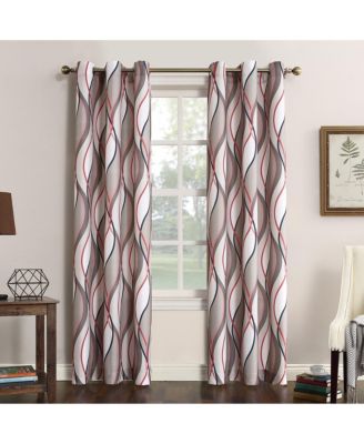Intersect Ogee Print Semi-Sheer Grommet Curtain Panel