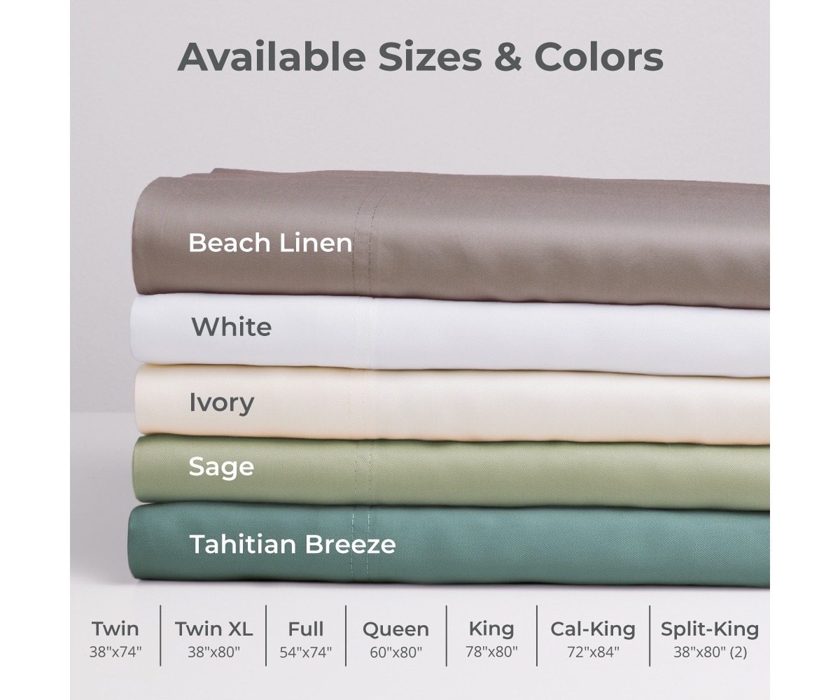 Cariloha Classic 4-Piece Twill Sheet Set | Tahitian Breeze | Full | Viscose Material |Extra soft, Cooling for Hot Sleepers, Corner Bands