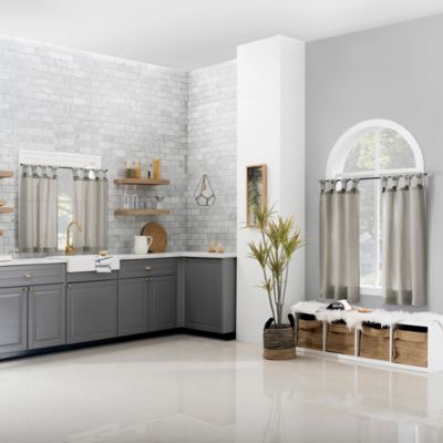 Washed Cotton Twist Tab Cafe Curtain Pair