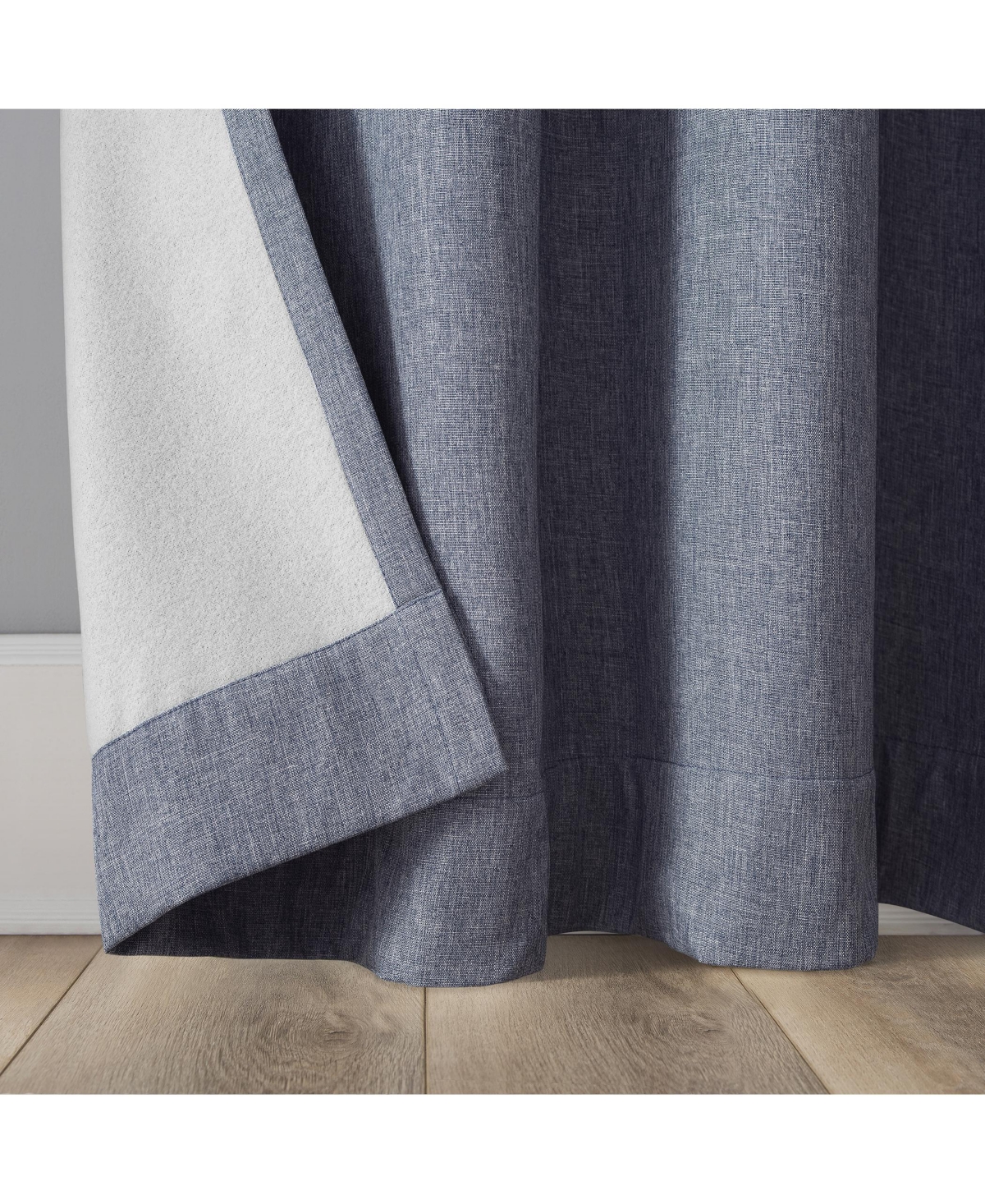 Sun Zero Tresello Tonal Texture Draft Shield Fleece Insulated 100% Blackout Grommet Curtain Panel