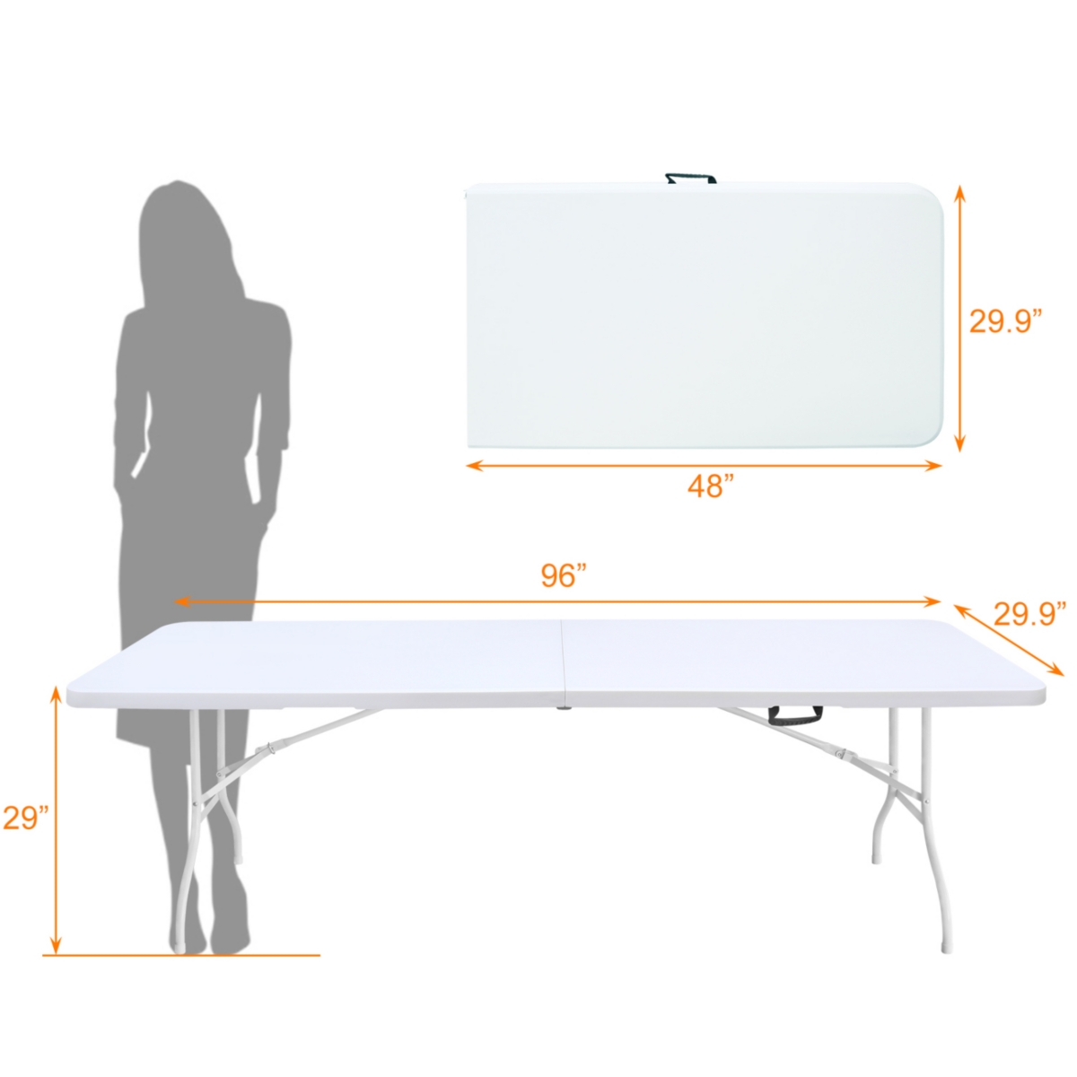 Streamdale Furniture 8ft Foldable Table: Portable and Durable for Outdoor Activities