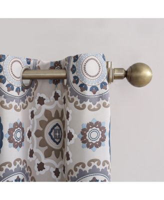 Nepal Global Medallion Print Blackout Grommet Curtain Panel