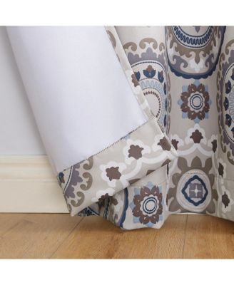 Nepal Global Medallion Print Blackout Grommet Curtain Panel