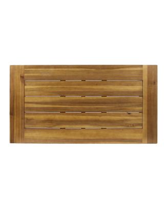 Streamdale Acacia Wood Coffee Table, Teak and Metal, 45.75"W x 27.25"D