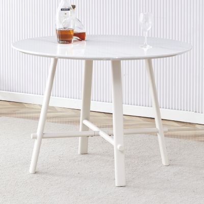 Modern White Circular Dining Table (42")