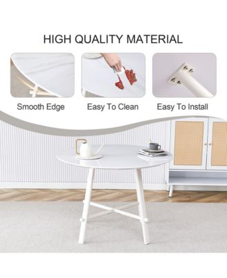 Modern White Circular Dining Table (42")