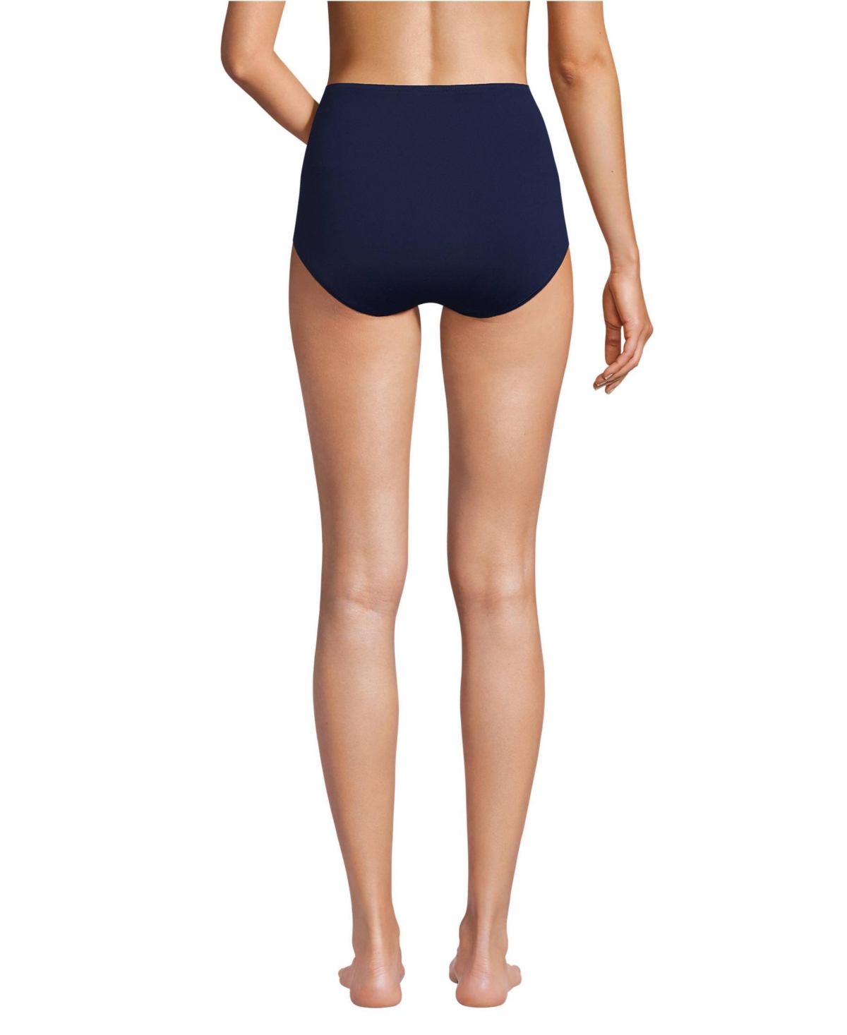 Lands End Women s Tummy Control Retro High Waisted Bikini Swim Bottoms Deep sea navy Smart Closet