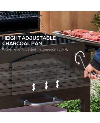 Portable Charcoal Grill with Thermometer and Wheels