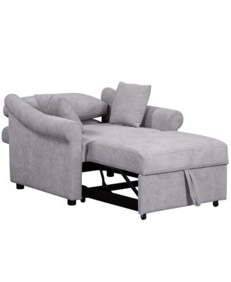 1 PC Chenille  3-in-1 Lounger Convertible Sleeper Chair