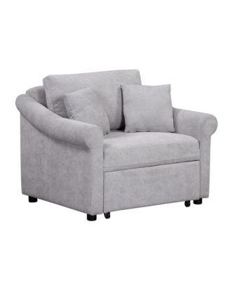 1 PC Chenille  3-in-1 Lounger Convertible Sleeper Chair