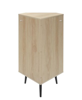 Corner Cabinet with Rattan Door for Small Spaces