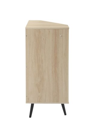Corner Cabinet with Rattan Door for Small Spaces