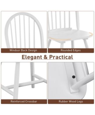 Set of 2 Vintage Wood Chair with Spindle Back for Dining Room