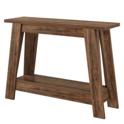 41.3" Farmhouse Console Table, 2-Tier Wooden Entryway Table with Storage, Rustic Narrow Behind Couch