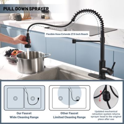 68.7 inches 1.8 GPM Pull Down Touchless Sensor Single Handle Kitchen Faucet with Accessories