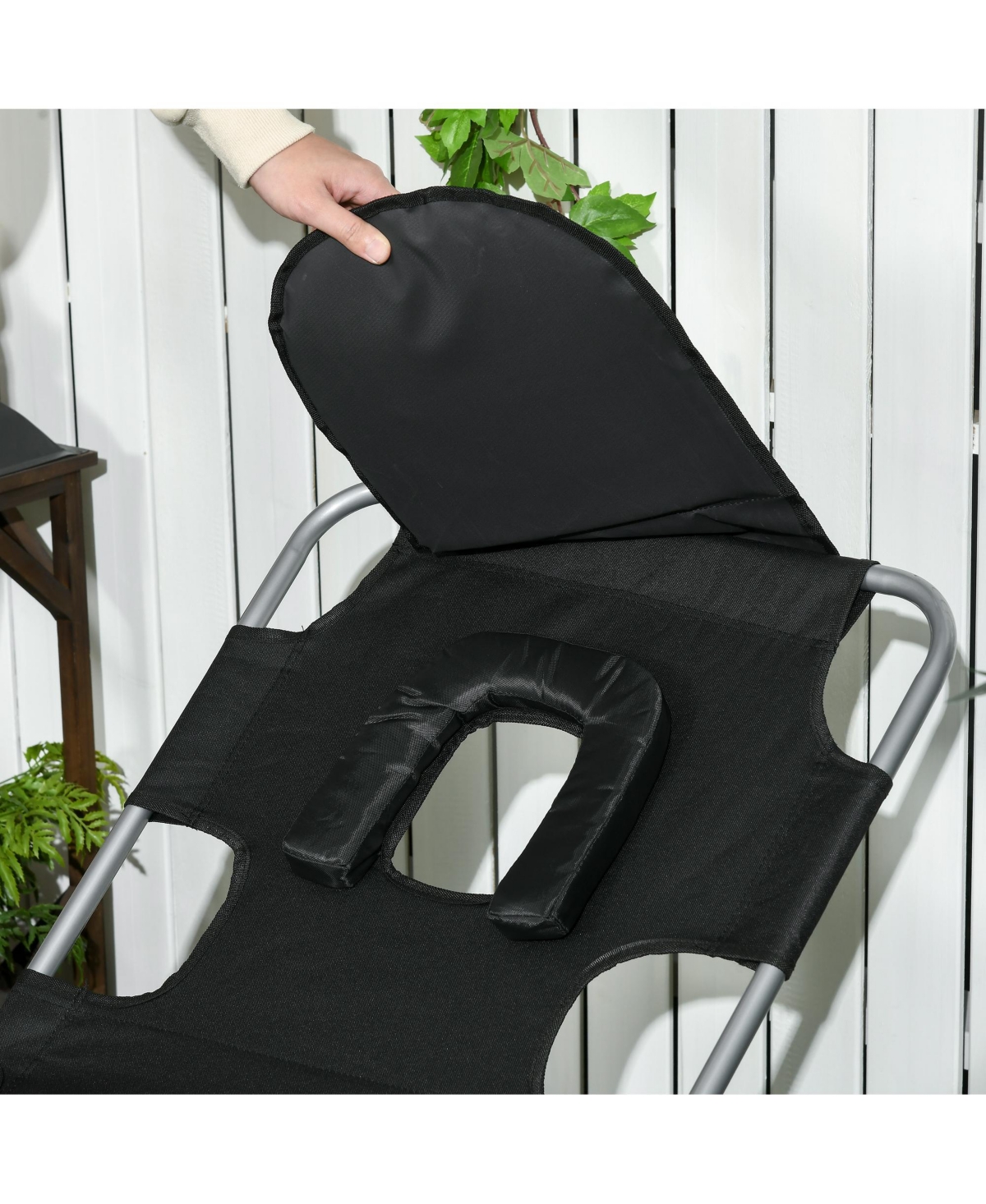 Streamdale Furniture Adjustable Folding Lounge Chair with Face Hole for Relaxation