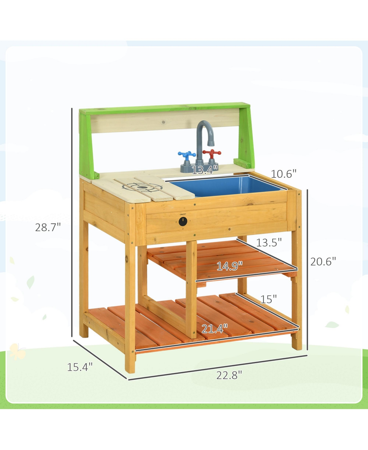 Streamdale Furniture Mud Kitchen Playset for Kids with Toys