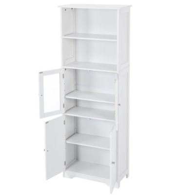 Tall White Storage Cabinet for Various Rooms
