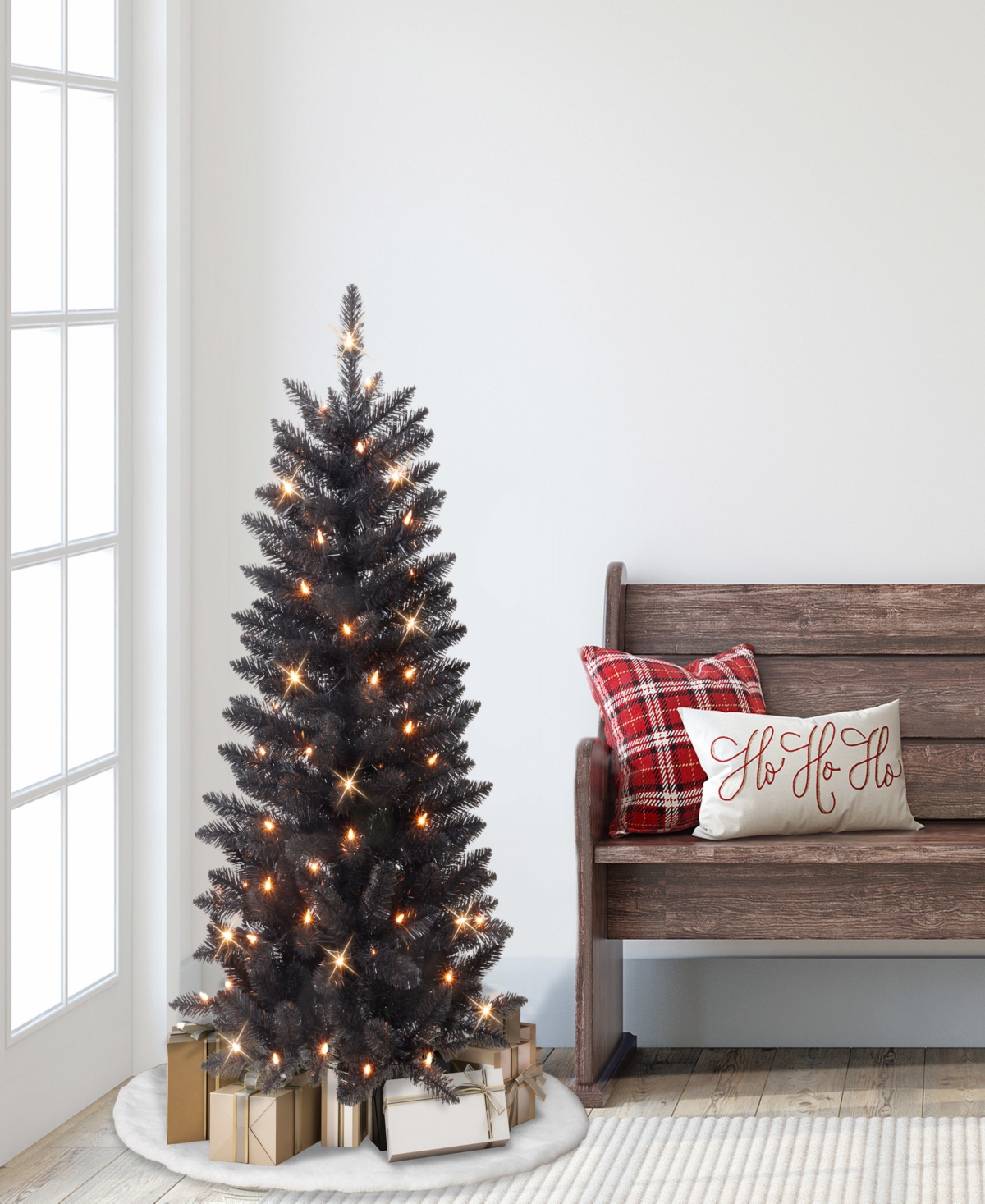 Puleo Pre-lit Pine Artificial Tree 4 Ft. In No Color