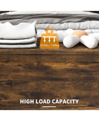 39.4" Storage Chest w/ 2 Safety Hinges, Wooden Box, Rustic Brown