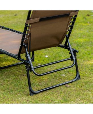 Folding Reclining Outdoor Lounger with Pillow