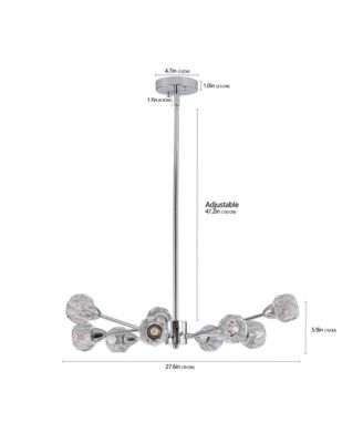 Modern Chrome Chandelier 9-Light Fixtures for Multiple Rooms