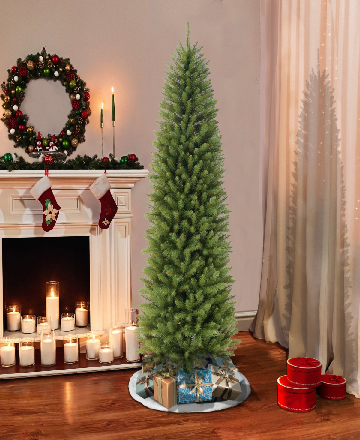 Puleo Pencil Artificial Tree 5 Ft In Green