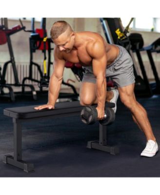 Flat Weight Bench 660 LBS Heavy Duty Strength Training Bench-Black