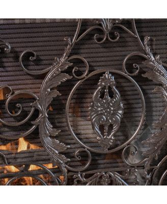 Waterbury Gold Flower Fireplace Screen