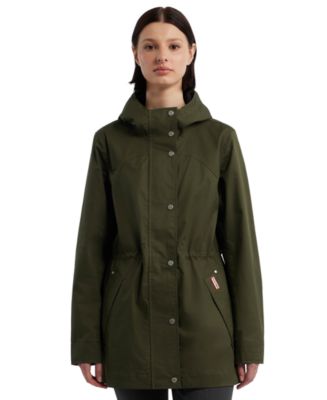 Hunter Women s Adela Cotton Canvas Rain Jacket Green Small