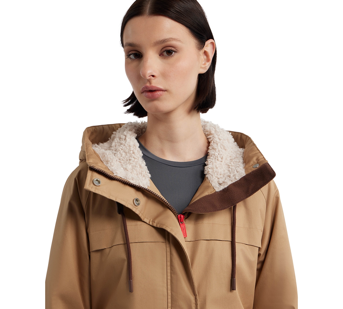 Hunter Women's Hooded Water-Repellent Canvas A-Line Coat