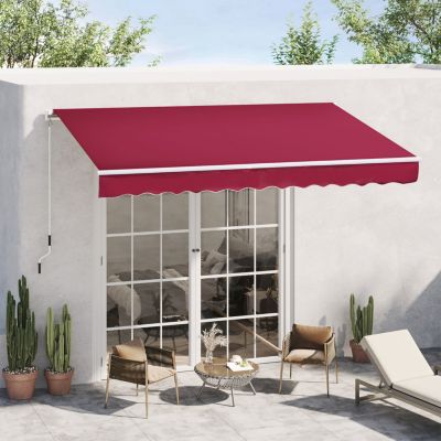 12' Retractable Awning with Aluminum Frame and UV Protection