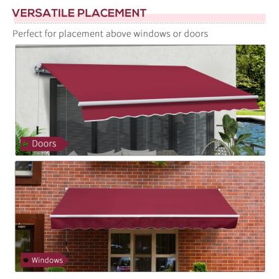 12' Retractable Awning with Aluminum Frame and UV Protection