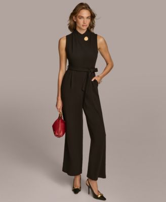 Donna Karan New York - Women's Mock-Neck Belted Jumpsuit