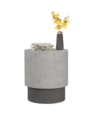Round Concrete Side Table with Adjustable Feet